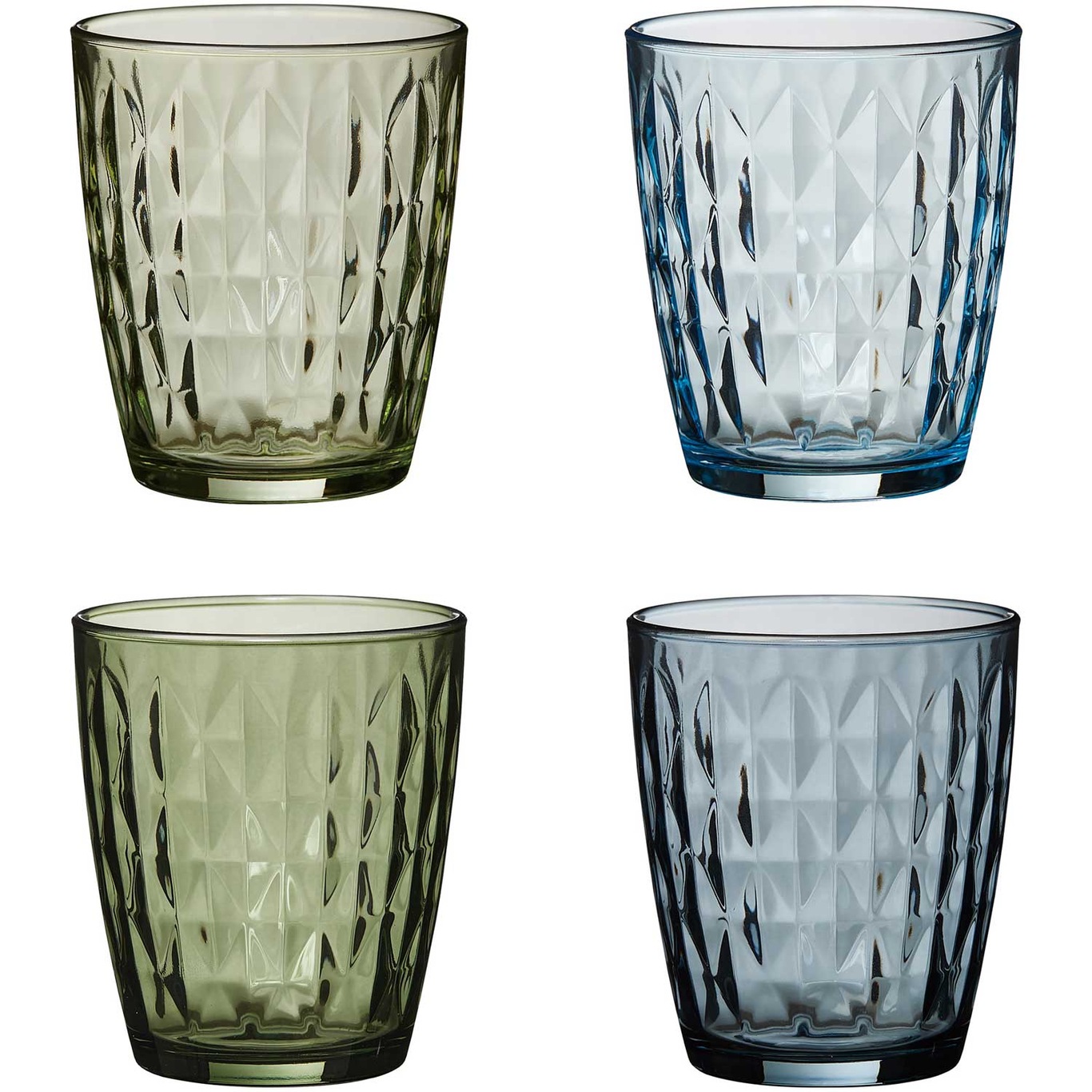 Mosaik Drinking Glass 4-pack 34 cl, Green Blue