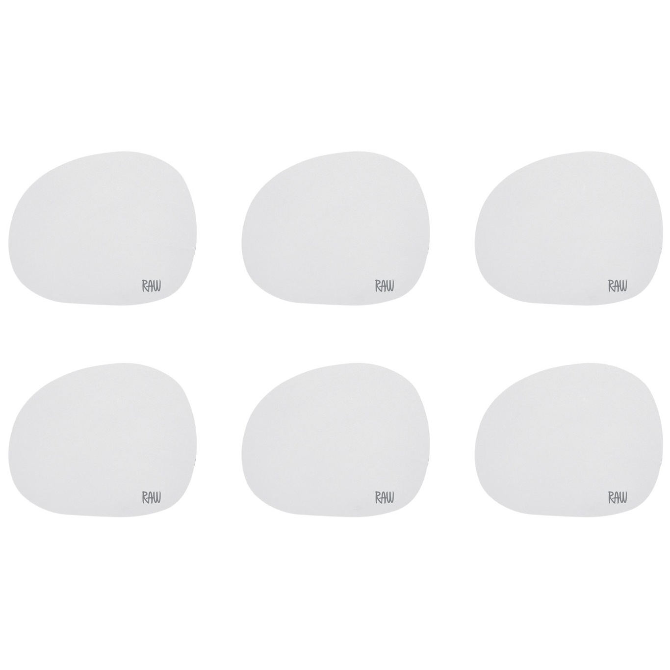 Raw Coaster Silicone 6-pack, Light Grey