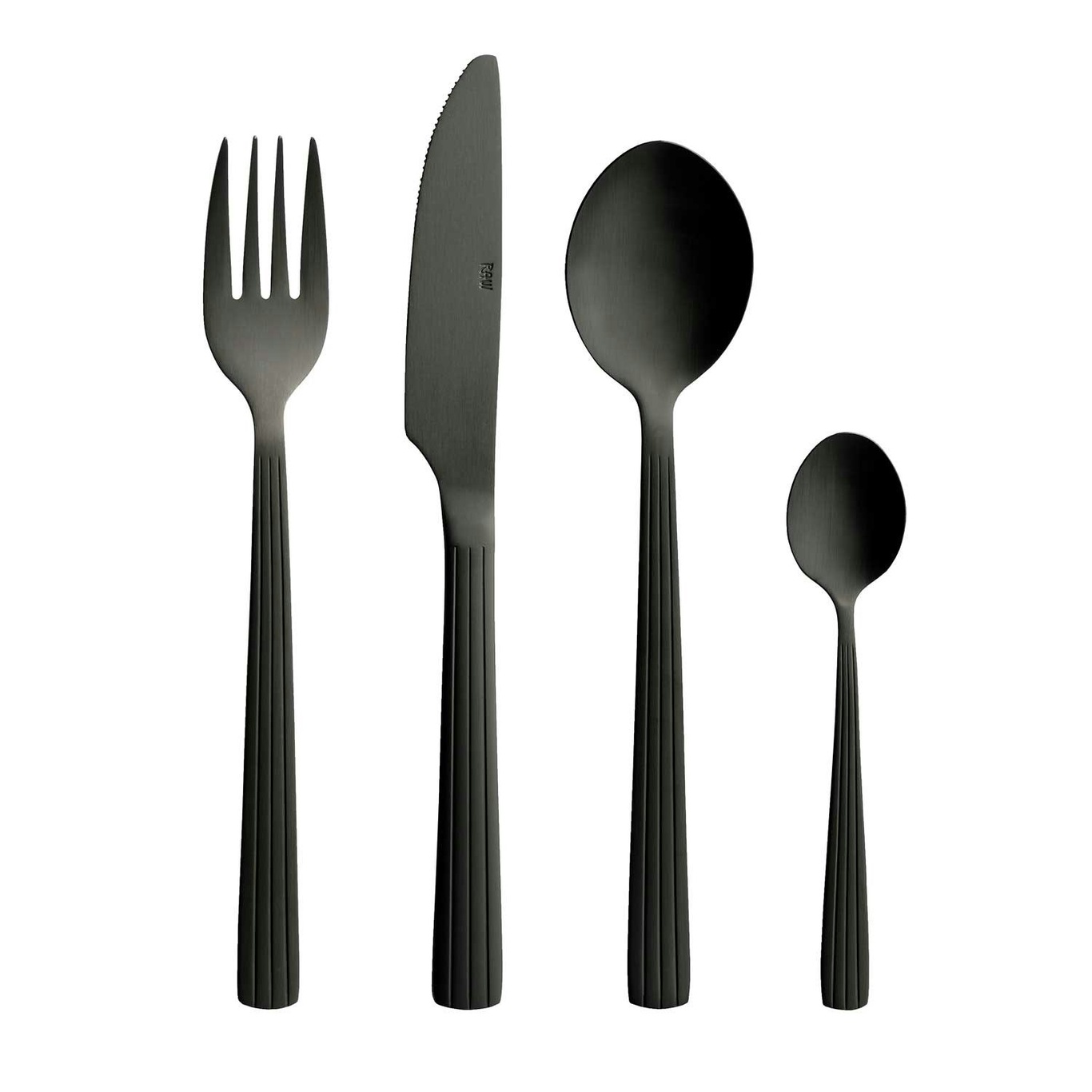 Raw Cutlery Set 16 Pieces, Matte Black