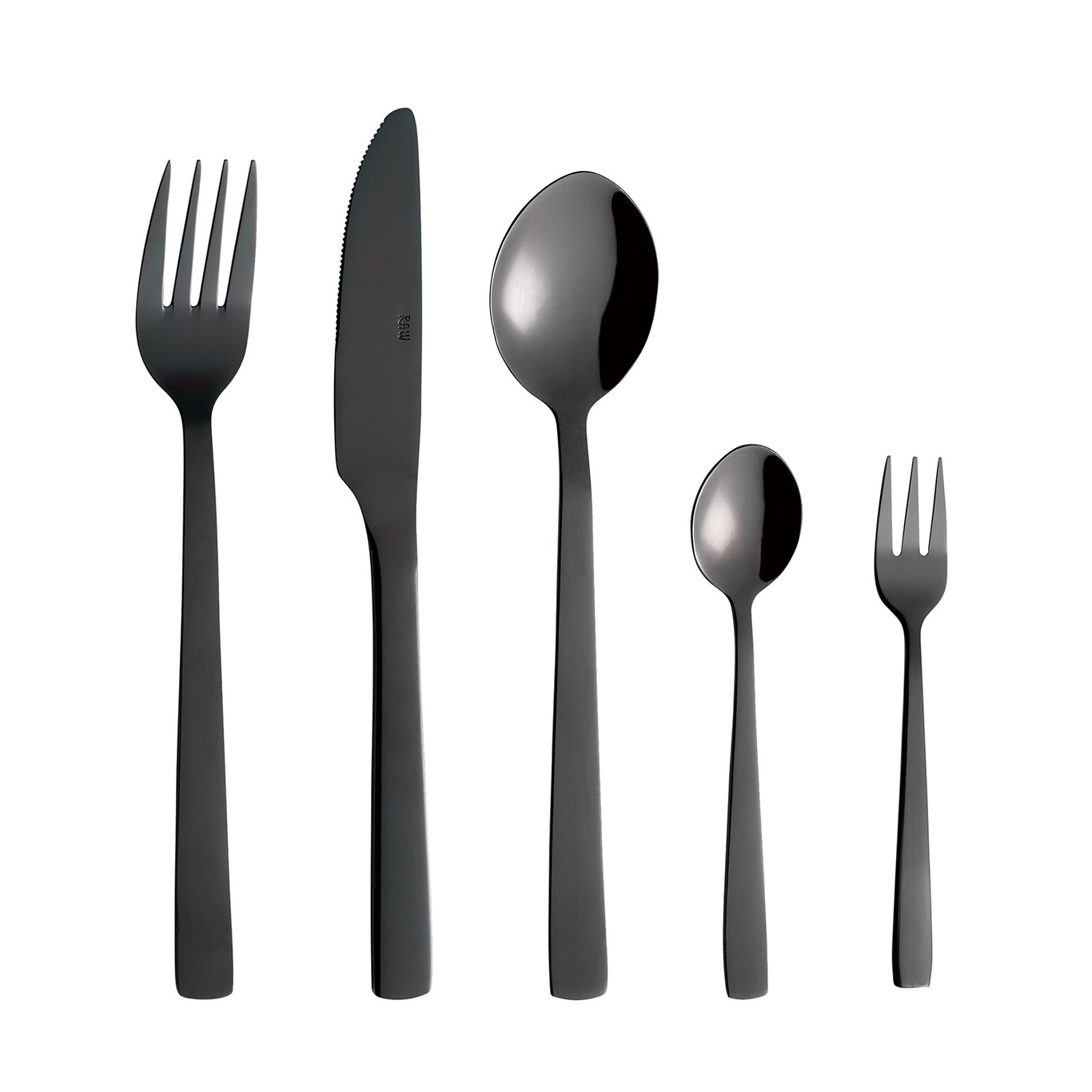 Raw Cutlery Set 60 Pieces, Black
