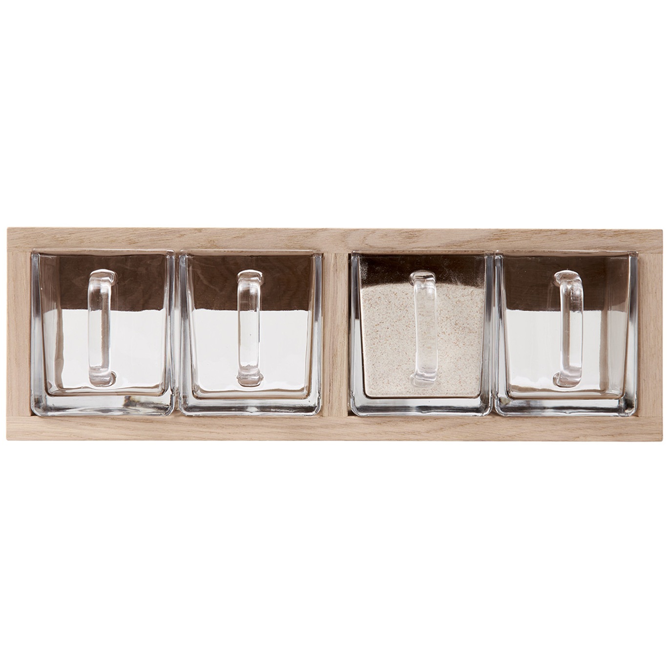 A-Organizer Shelf With 4 Glass Jugs, Oak