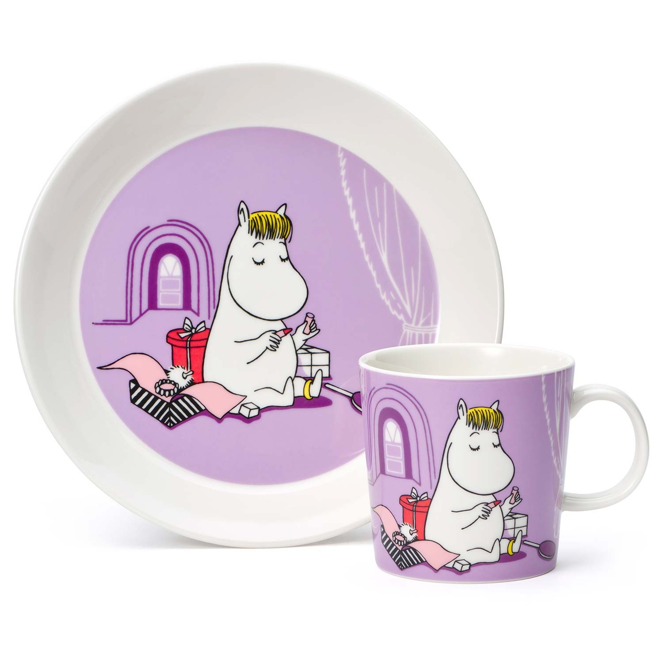 Moomin Mug & Plate, Snorkmaiden Purple