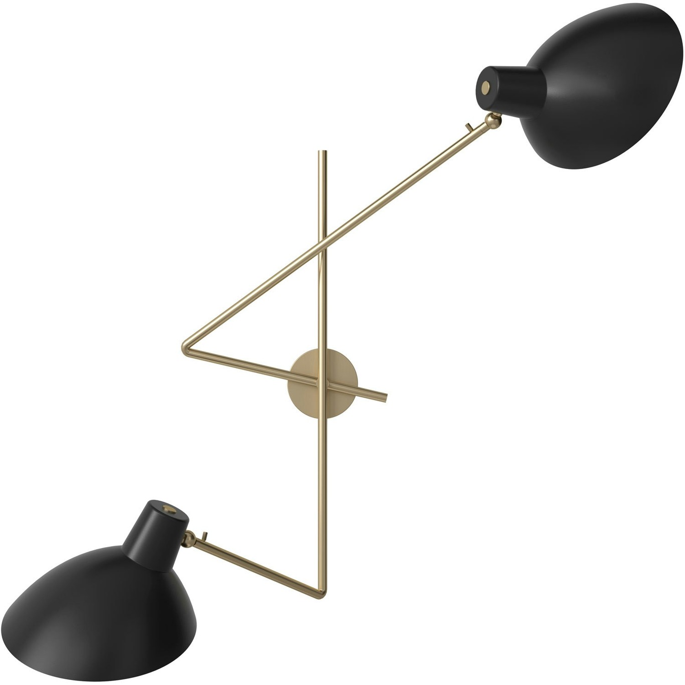 VV Cinquanta Twin Wall Lamp, Brass / Black