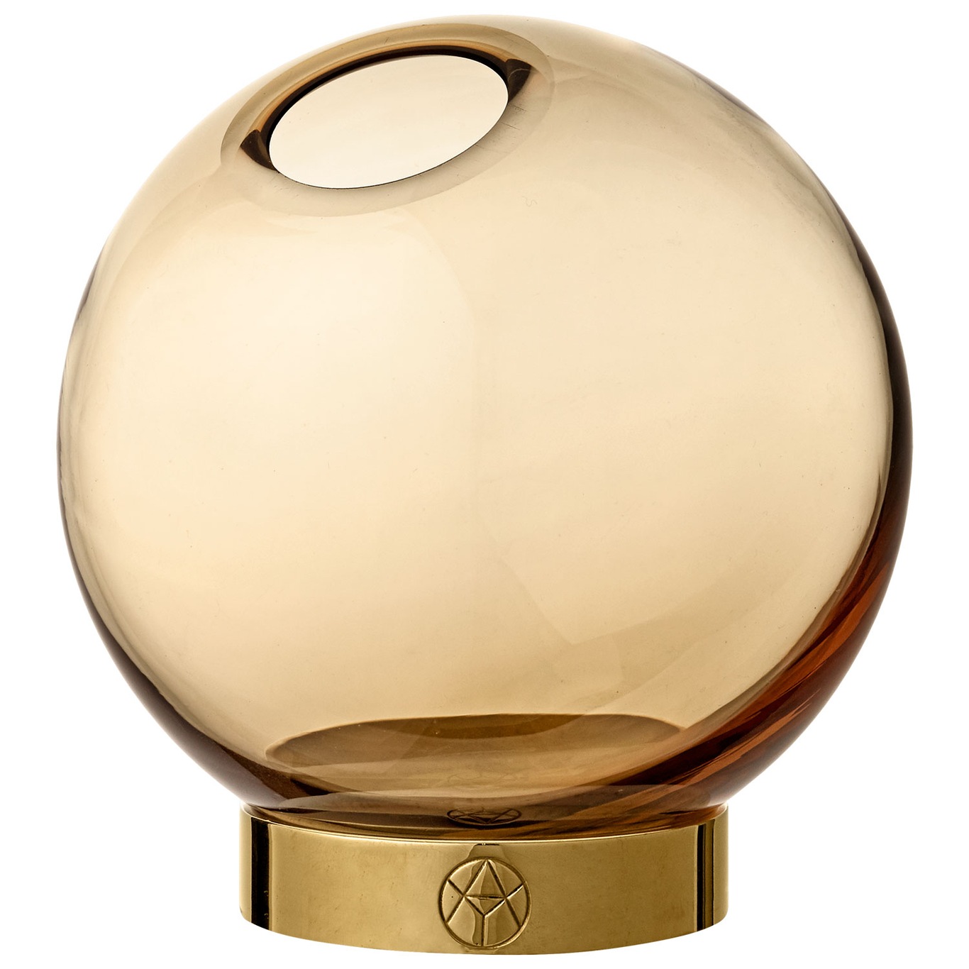 Globe Vase Ø10 cm, Amber/Brass