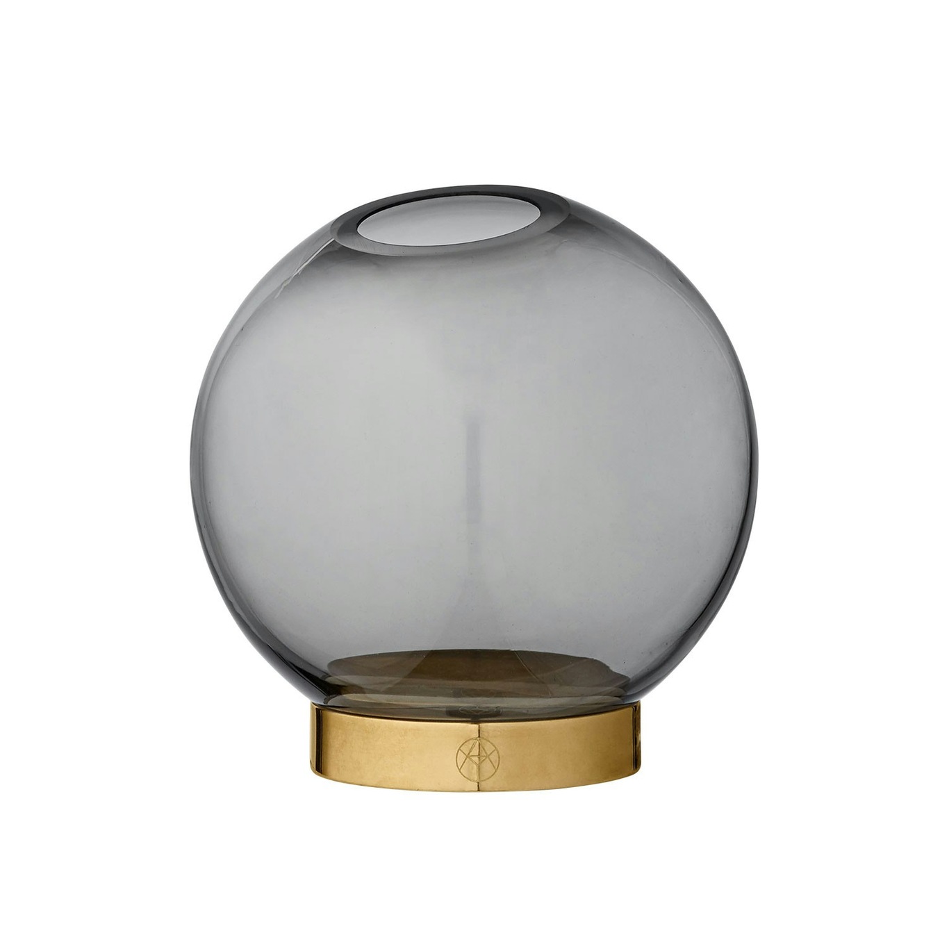 Globe Vase Ø10 cm, Black / Brass
