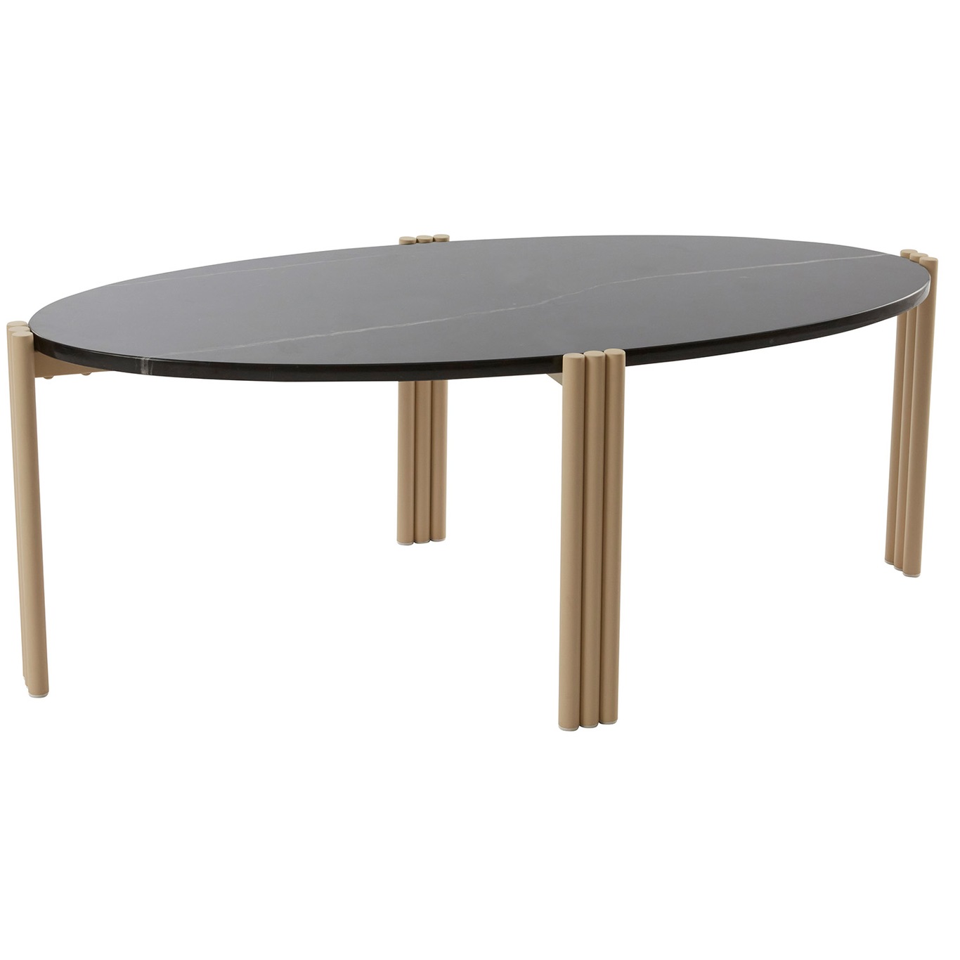 Tribus Coffee Table, Made of steel Oval, Black/Sand