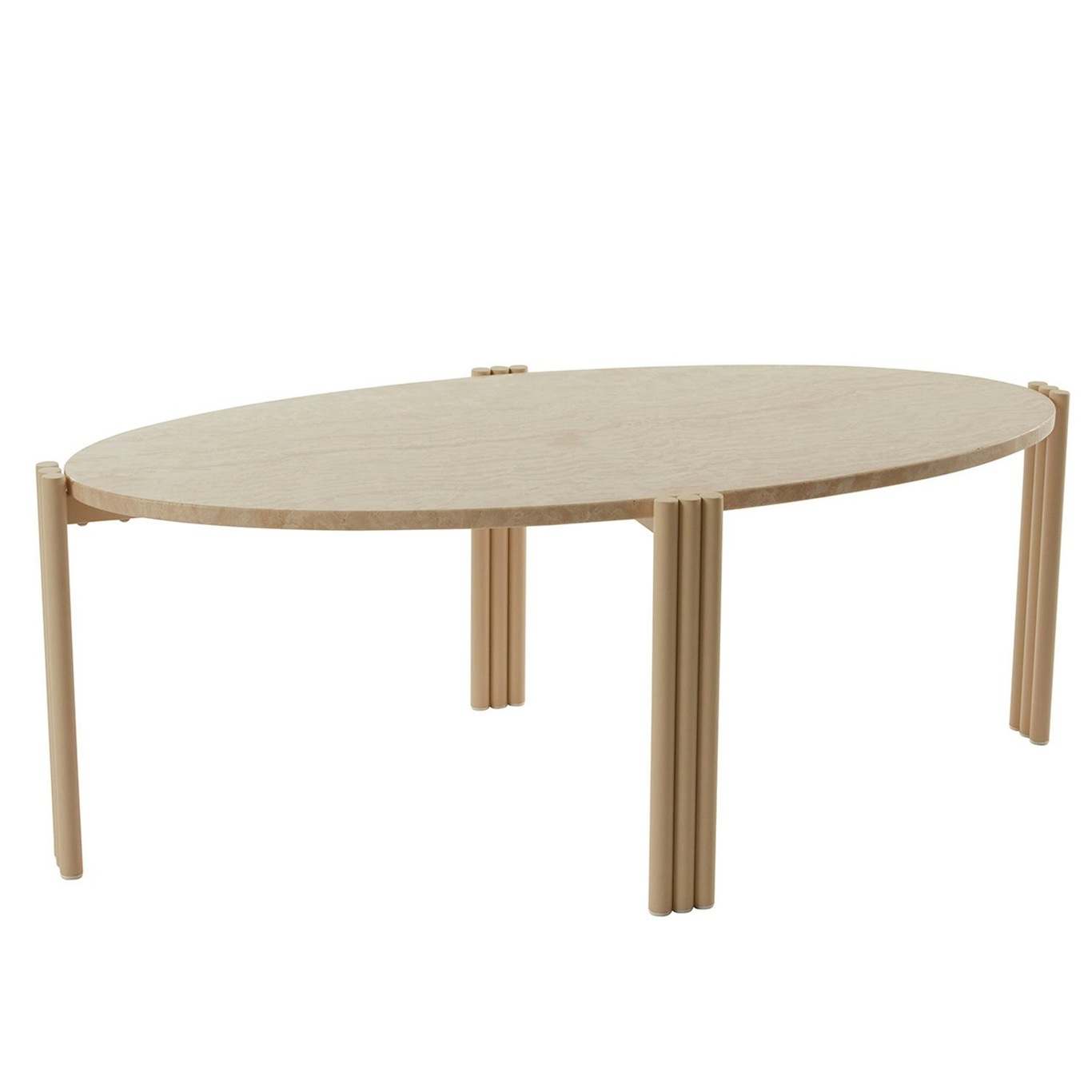 Tribus Coffee Table Oval, Travertine/Sand