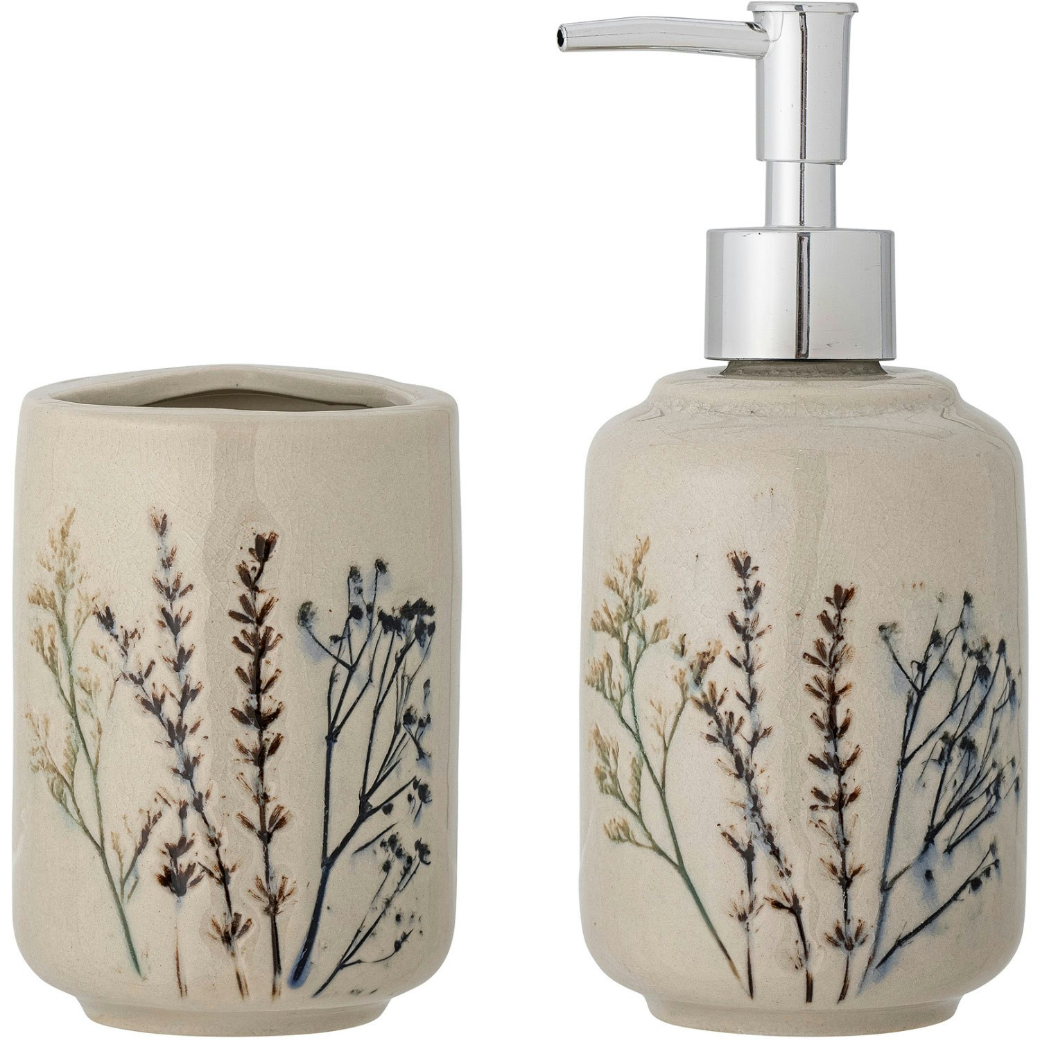 Bea Bathroom Set With Soap Dispenser + Toothbrush Holder 2 Pieces