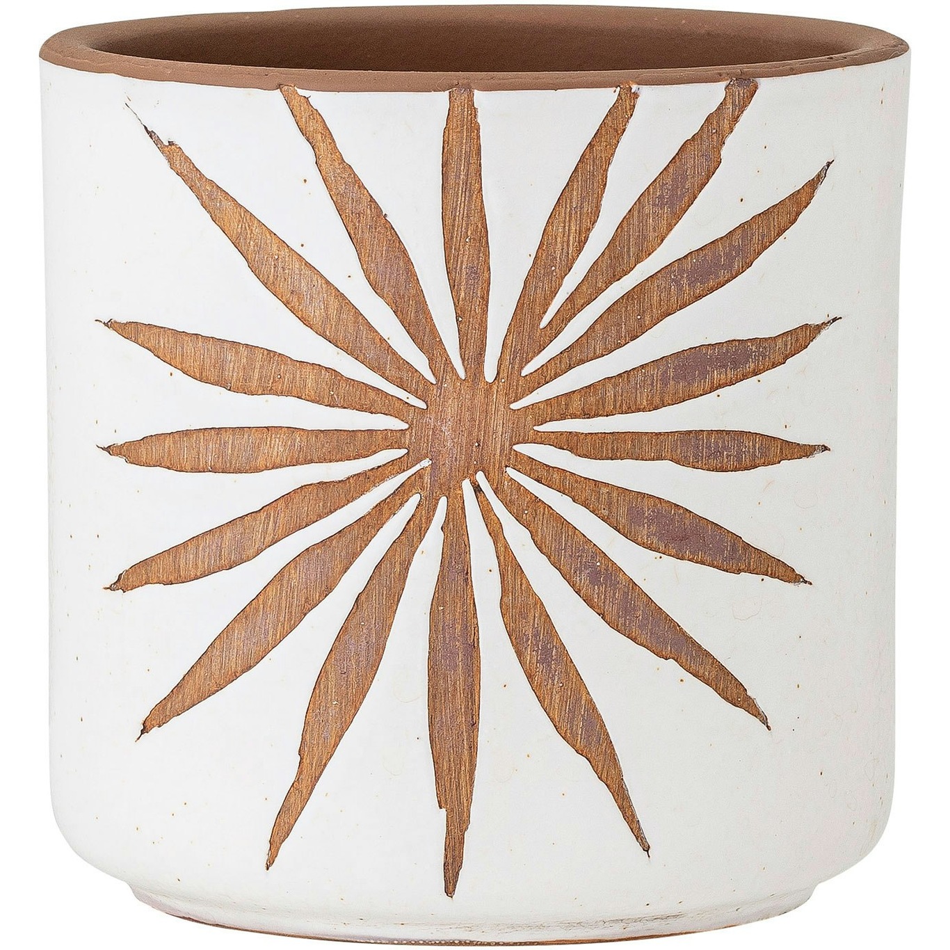 Idris Decorative Pot Terracotta Ø12 cm, White