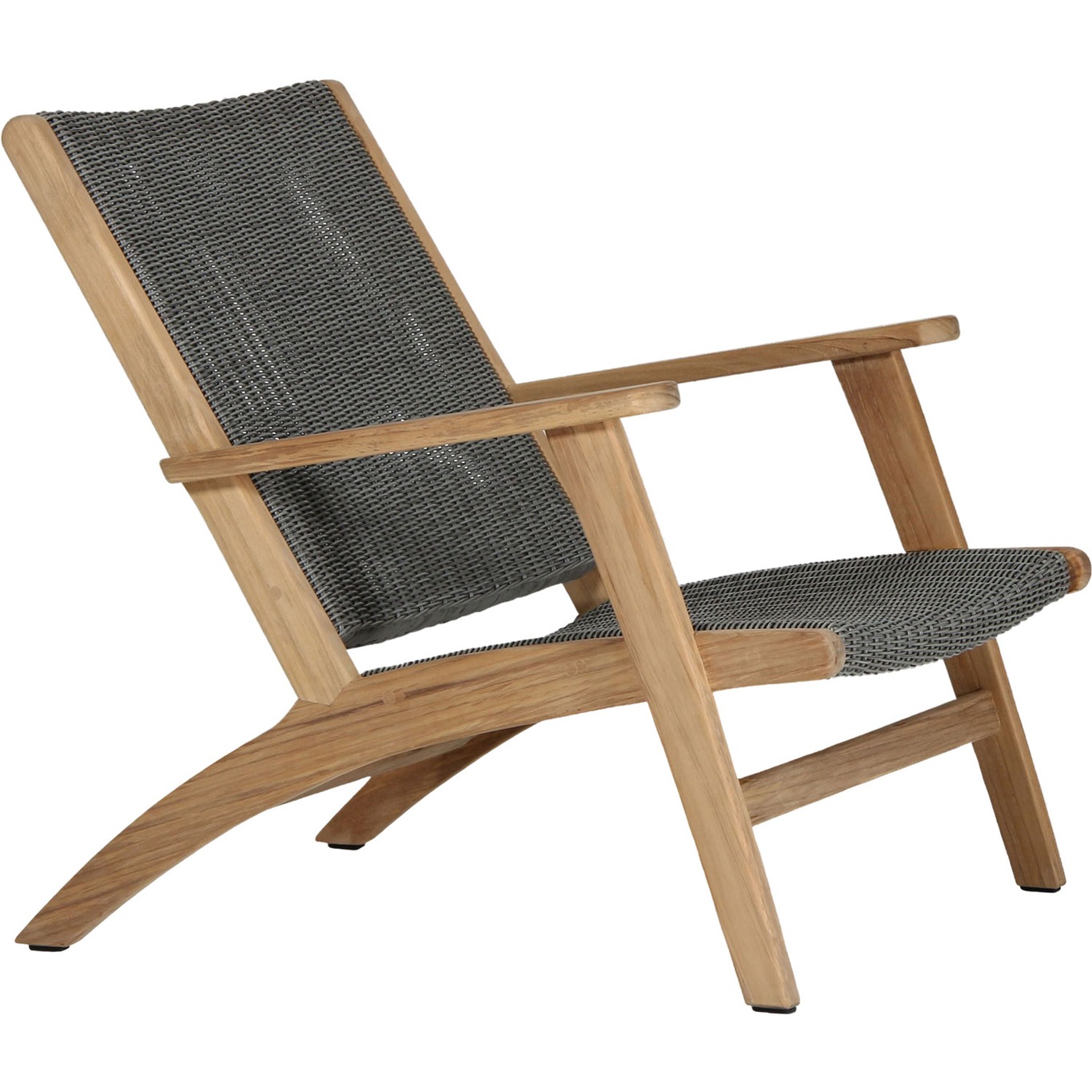 Kira Lounge Chair, Teak / Grey Artificial Rattan