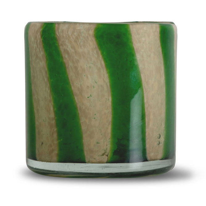 Calore Candle Holder / Vase M, Green / Beige