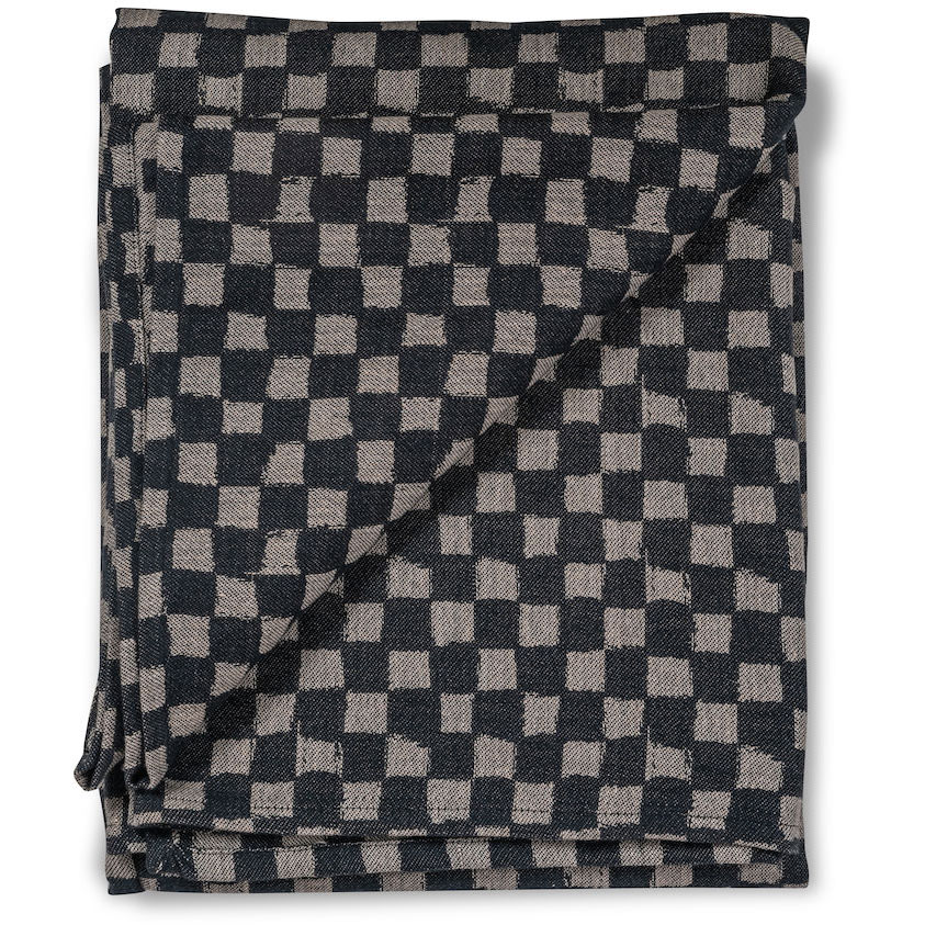 Checki Table Cloth Cotton 140x250 cm, Black