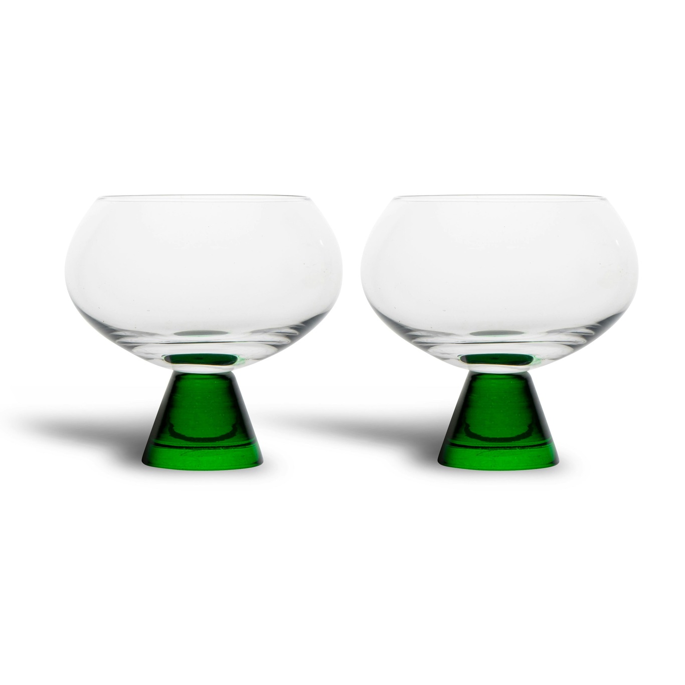 Indy Glass 2-pack, Clear / Green