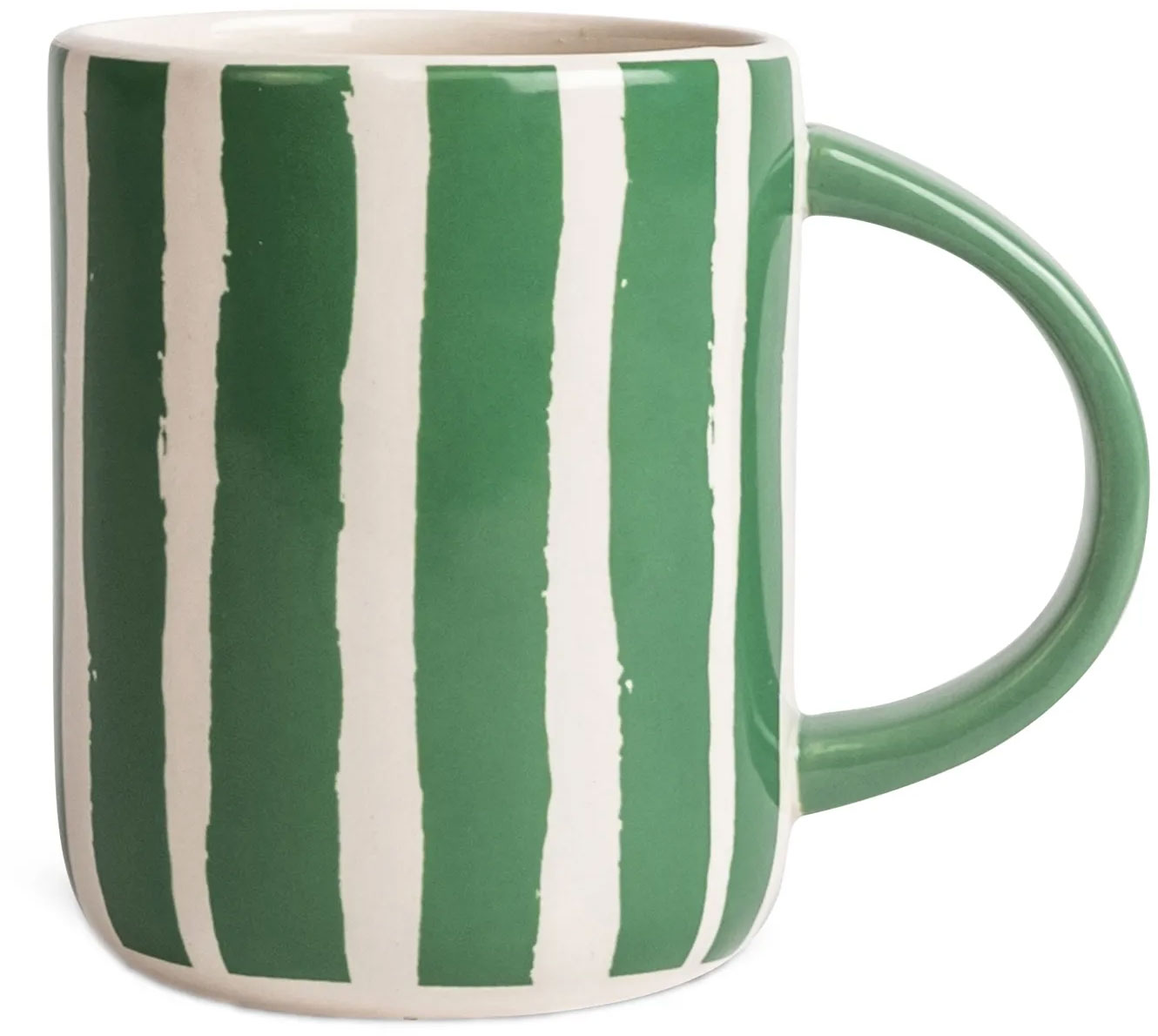 Liz Mug Striped 28 cl, Green/White