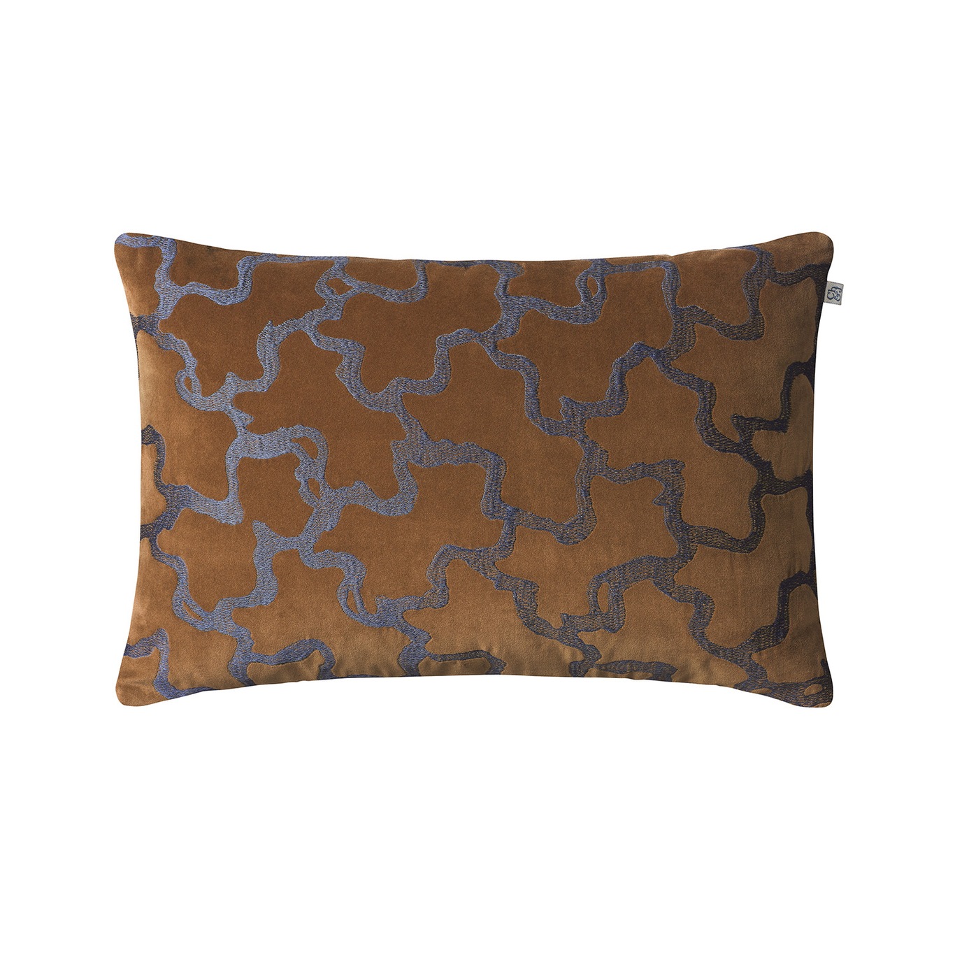 Chand Cushion Cover 40x60 cm, Cognac / Sea Blue