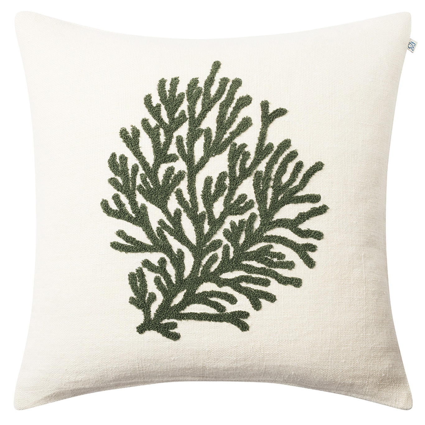 Coral Cushion Cover 50x50 cm, Off-white/Cactus Green