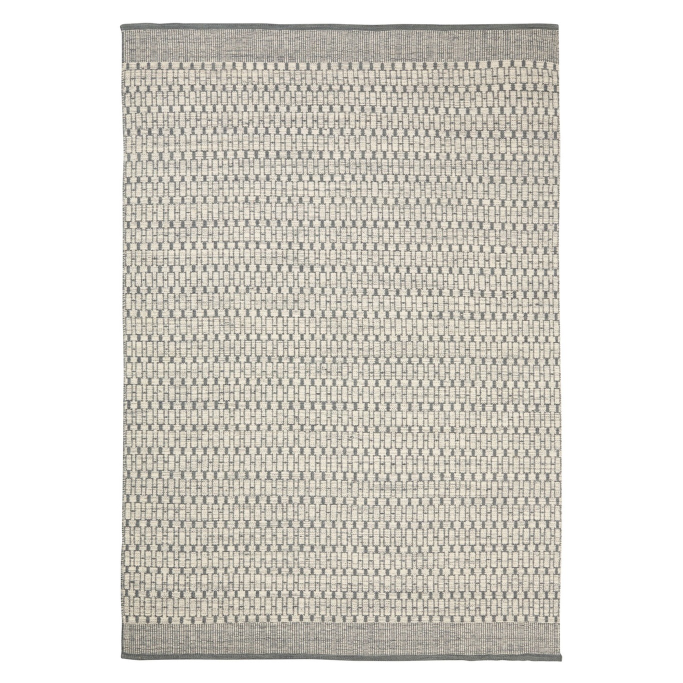 Dhurry Wool Mahi Carpet 80x250 cm, Off White/Grey
