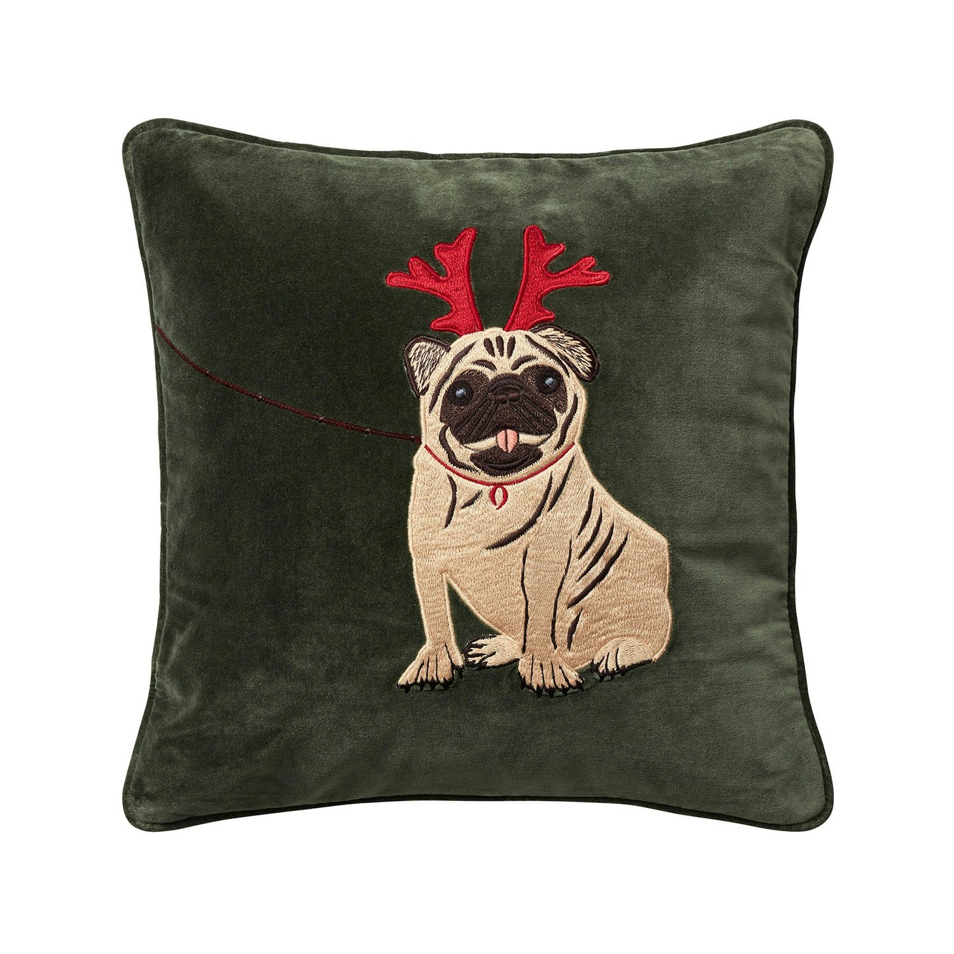 Holiday Dog Cushion Cover 50x50 cm, Forest Green