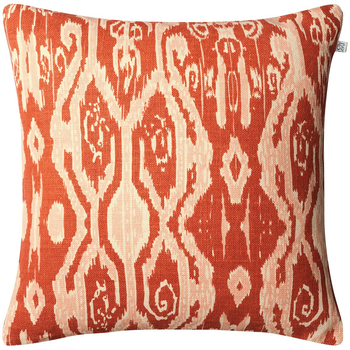 Ikat Madras Cushion Cover 50x50 cm, Apricot Orange / Rose