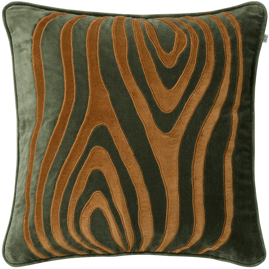 Mita Cushion Cover 50x50 cm, Forest Green / Cognac