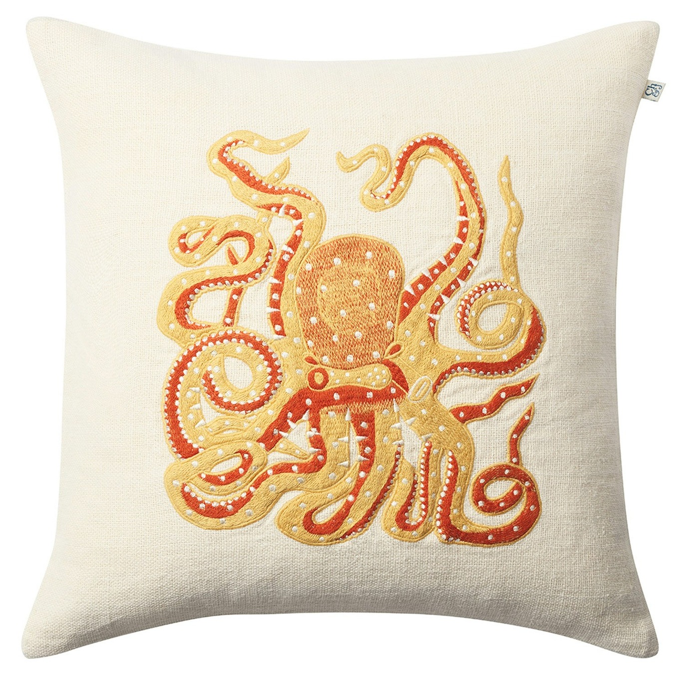 Octopus Cushion Cover 50x50 cm, Spicy Yellow/Orange