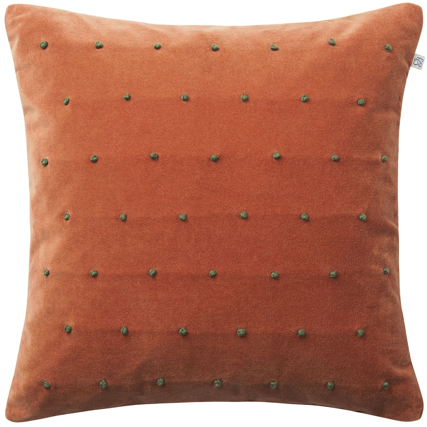 Roma Cushion Cover Terracotta/Forest Green, 50x50 cm
