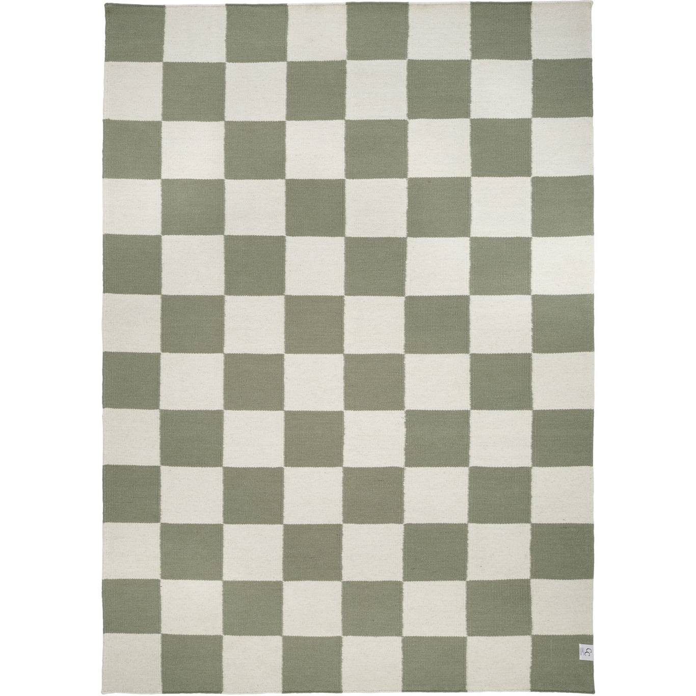 Square Rug White/Green, 200x300 cm