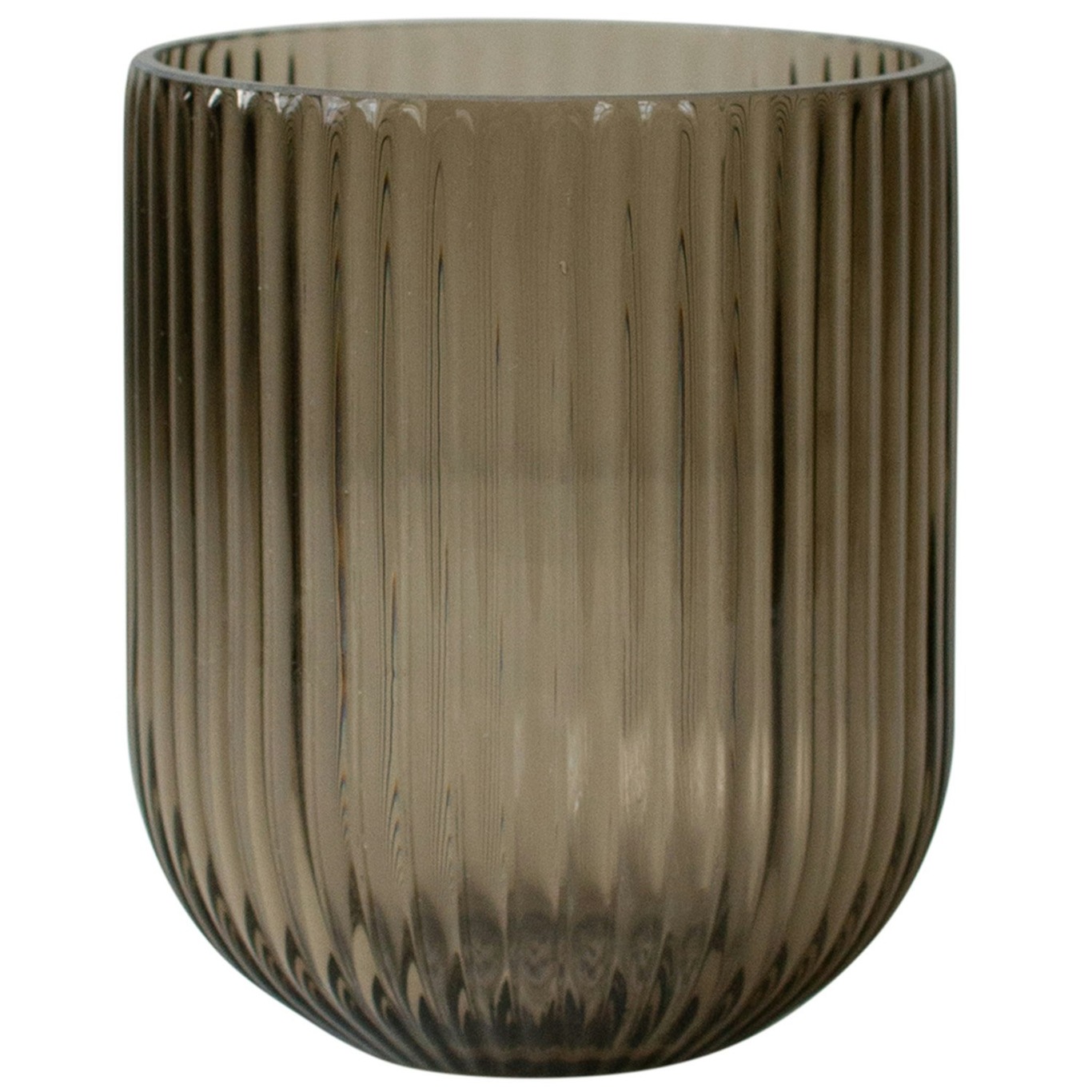 Simple Stripe Vase 14 cm, Brown