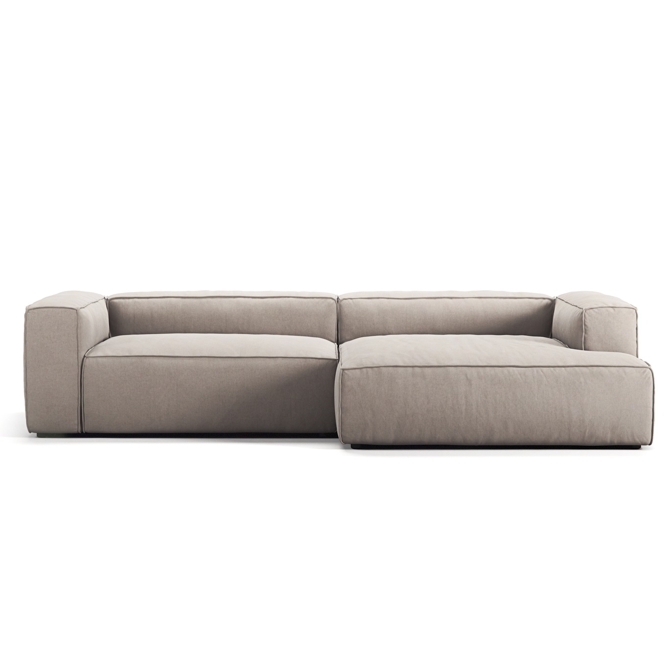 Grand 3 Seater Sofa chaise Longue Right, Sandshell Beige