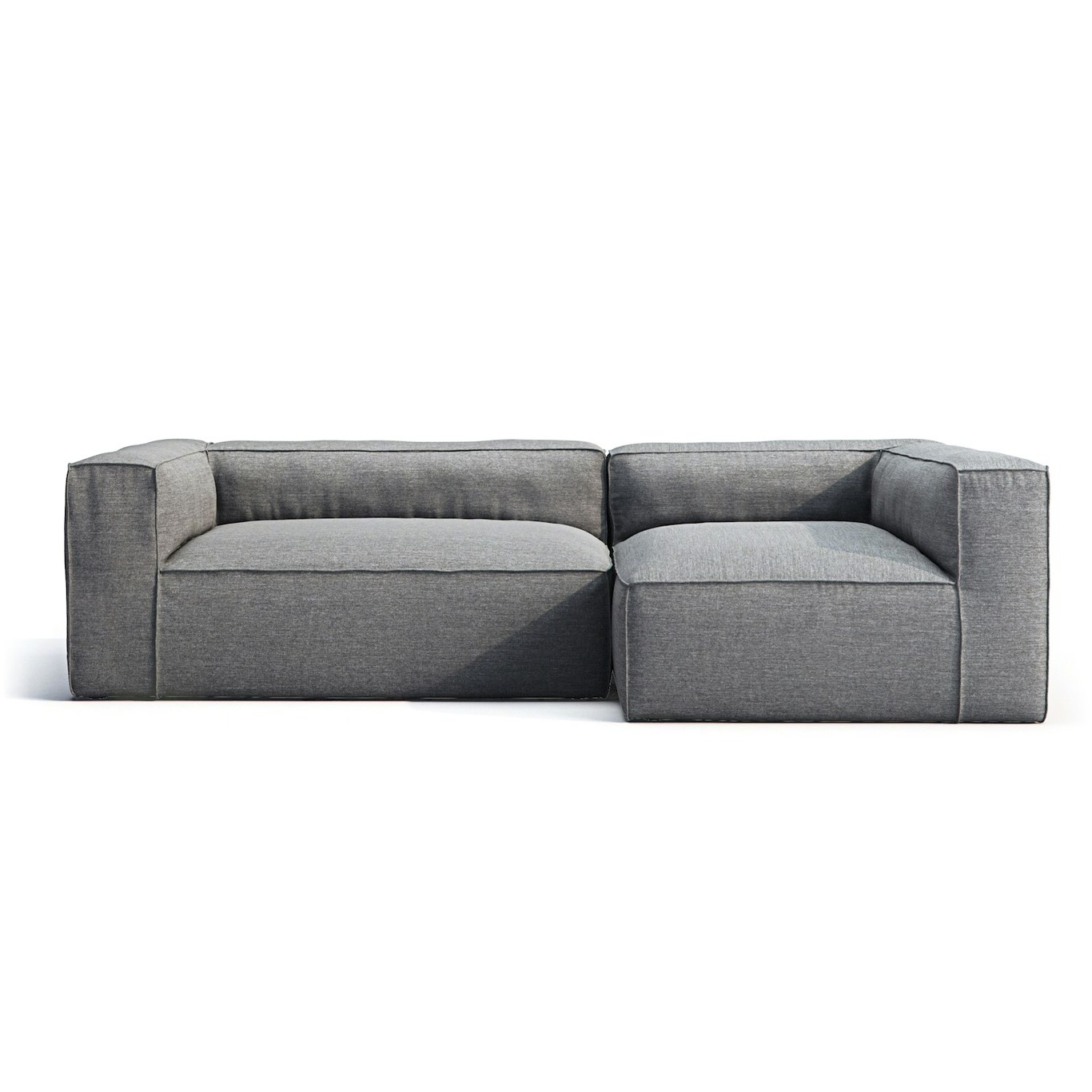 Grand Outdoor 3-seater Sofa Divan Right, Charchoal Chiné