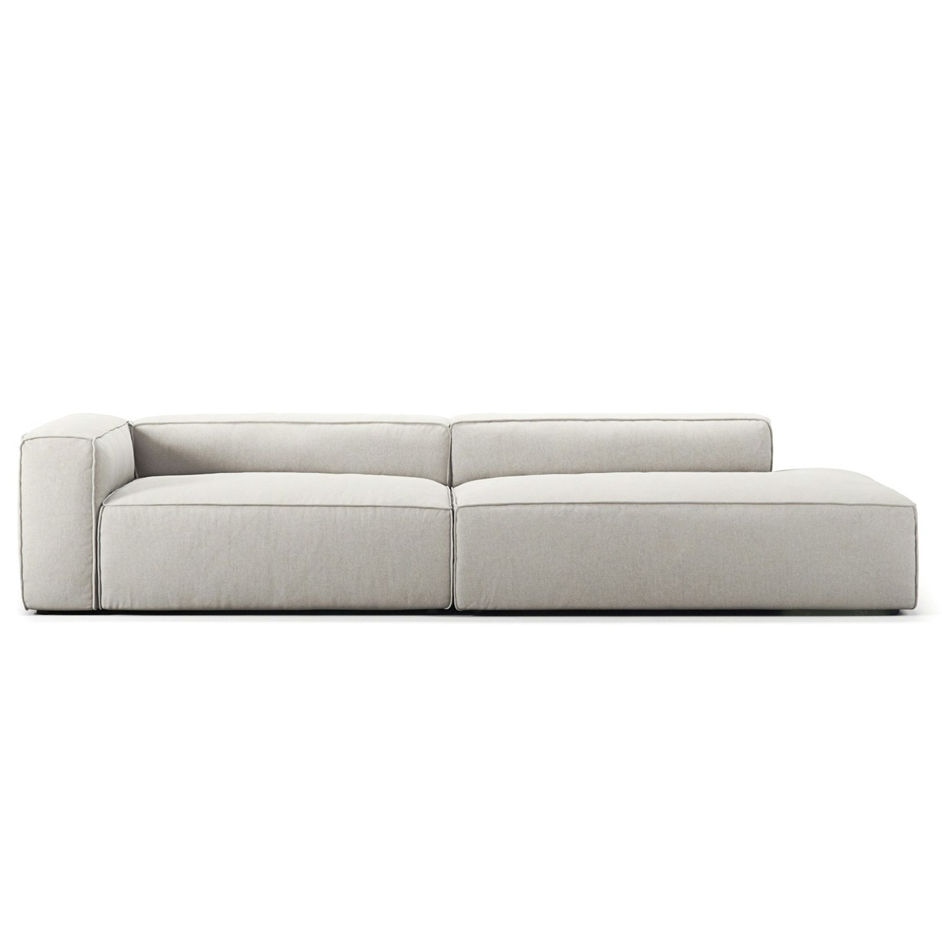 Grand 3 Seater Sofa open end Right, Moon White
