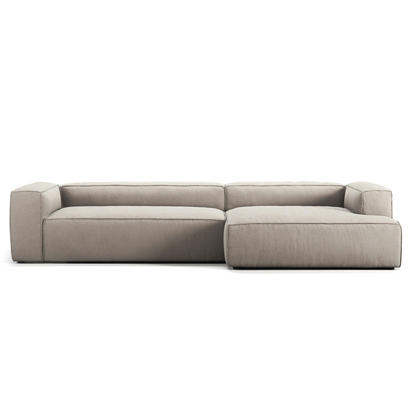 Grand 4 Seater Sofa chaise Longue Right, Sandshell Beige