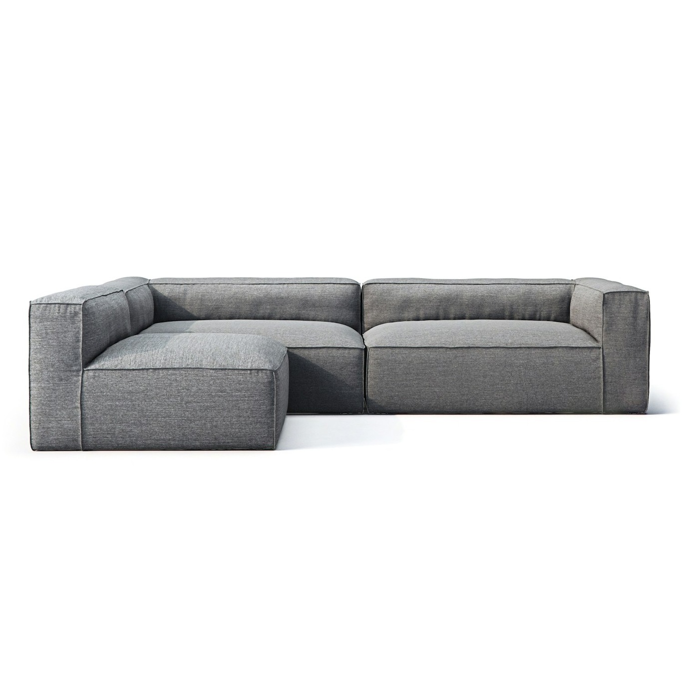 Grand Outdoor 4-seater Sofa Open End Reversible, Charchoal Chiné