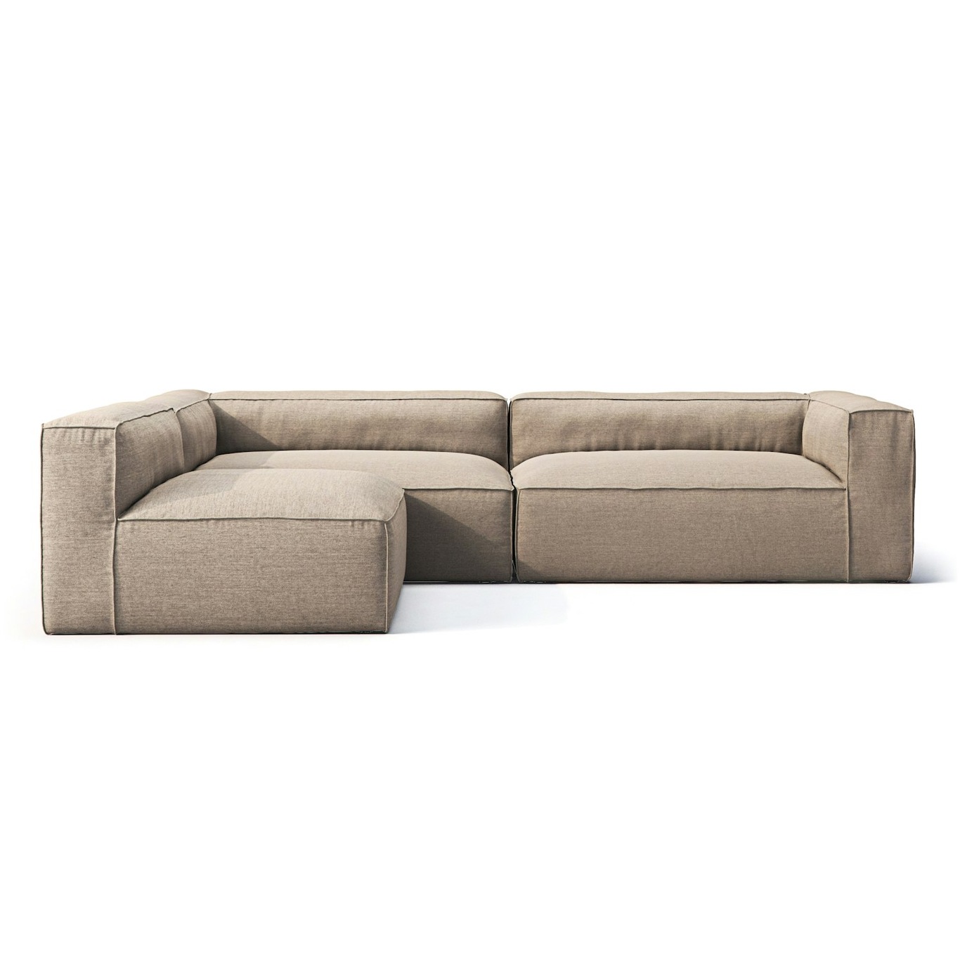 Grand Outdoor 4-seater Sofa Open End Reversible, Heather Grey