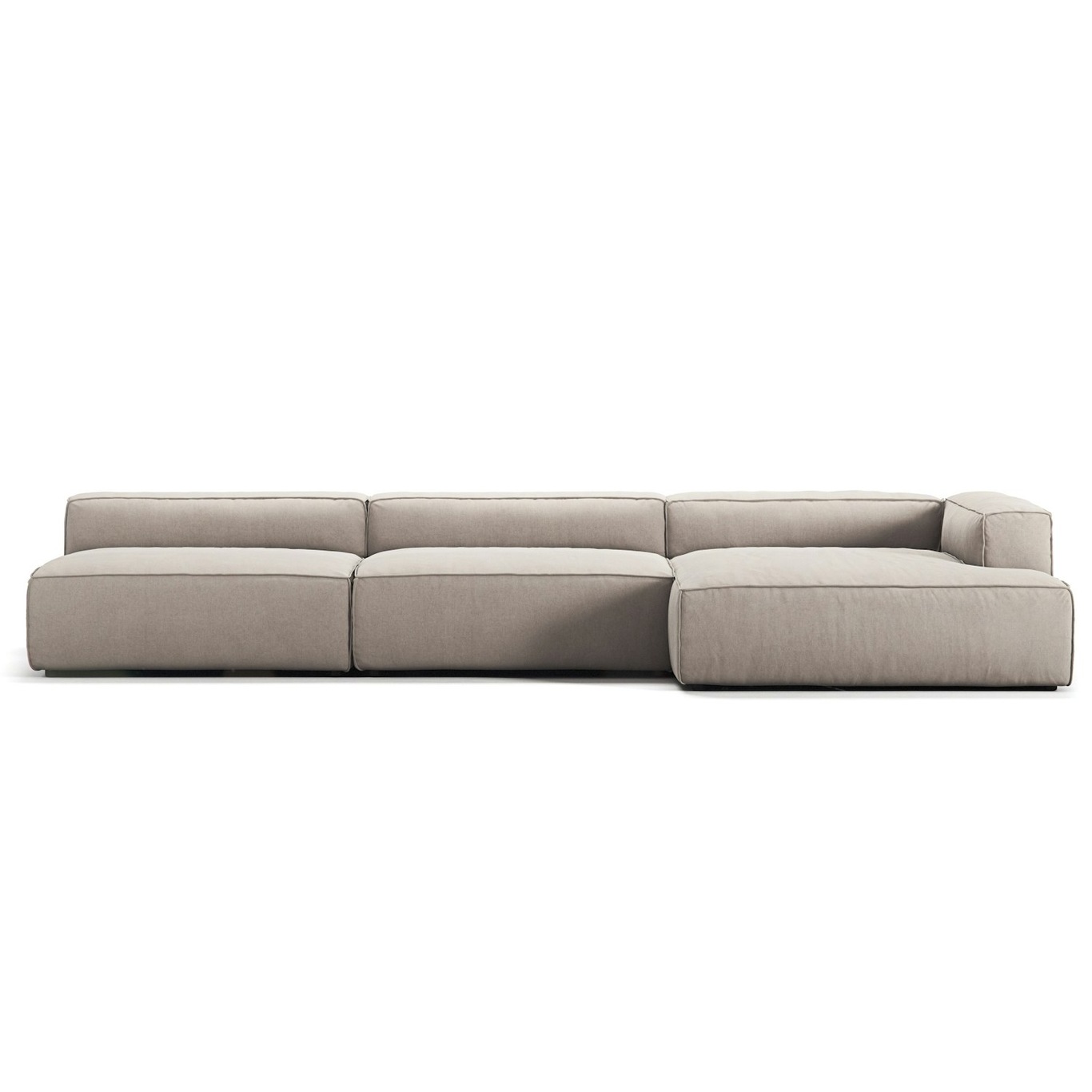 Grand 5 Seater Sofa chaise Longue Right, Sandshell Beige