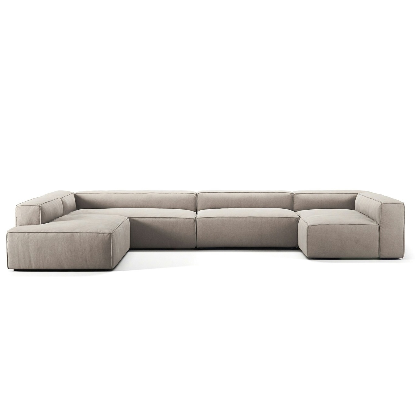 Grand 5 Seater Sofa divan Left, Sandshell Beige