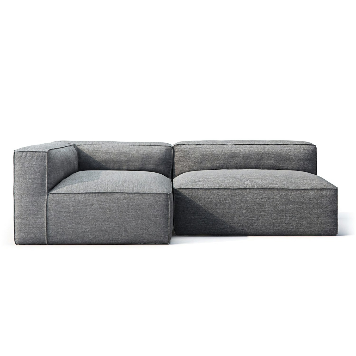 Grand Outdoor Lounge Sofa 2-Seater Left, Charcoal Chiné