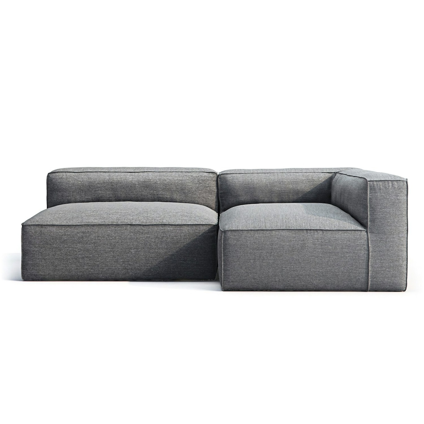 Grand Outdoor Lounge Sofa 2-Seater Right, Charcoal Chiné