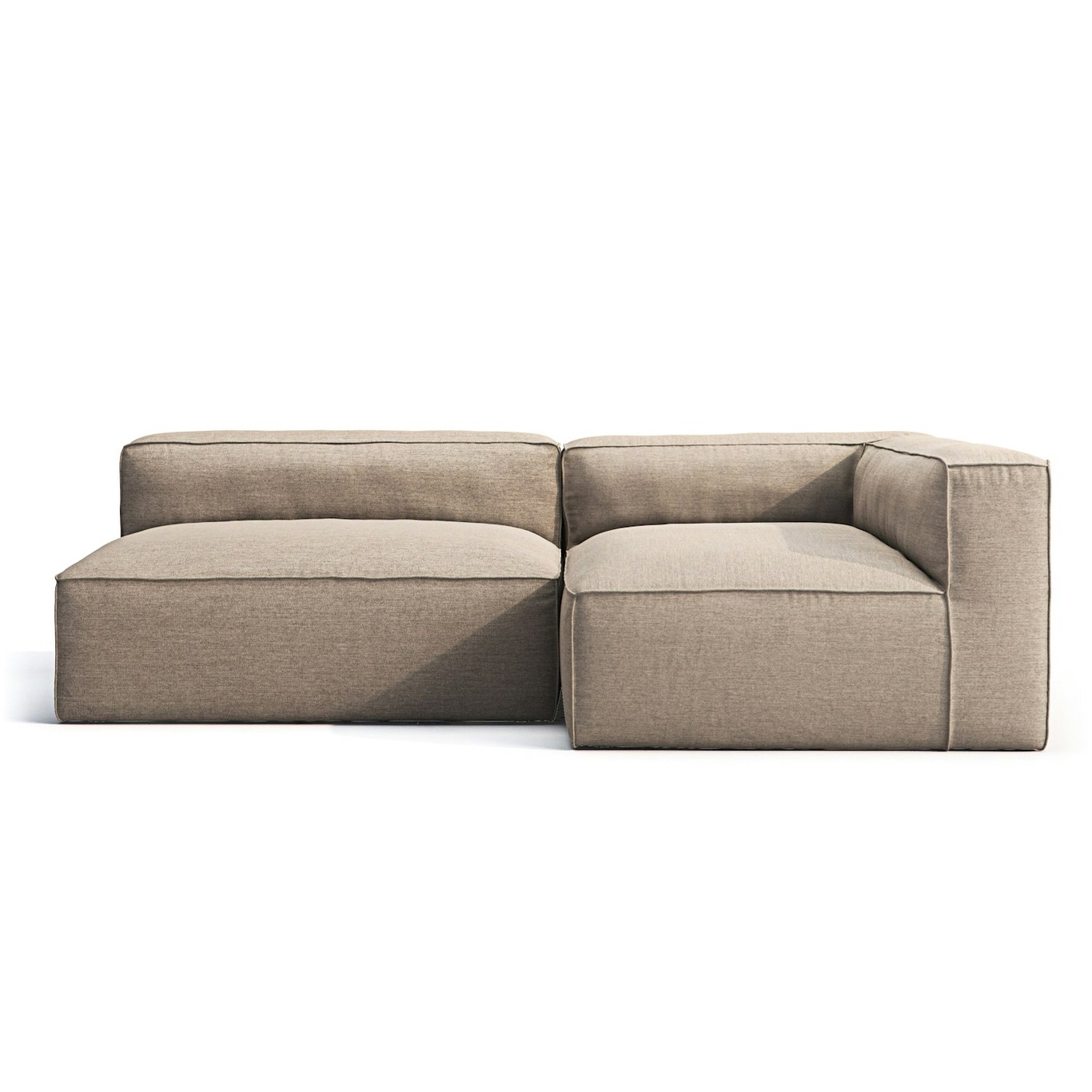 Grand Outdoor Lounge Sofa 2-Seater Right, Heather Grey