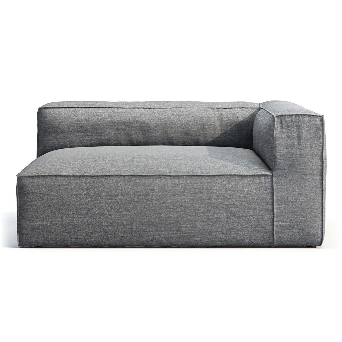 Grand Outdoor Modular Sofa Right, Charcoal Chiné