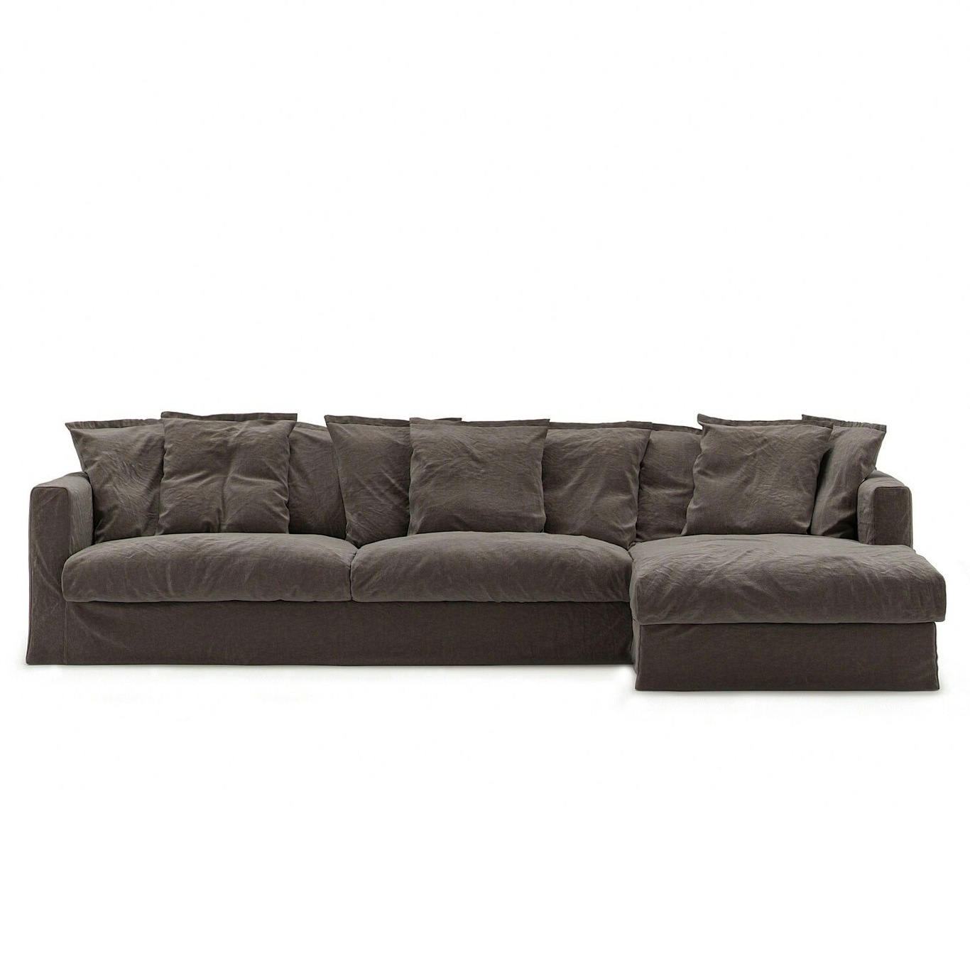 Le Grand Air 3-Seater Sofa Linen Divan Right, Truffle Brown