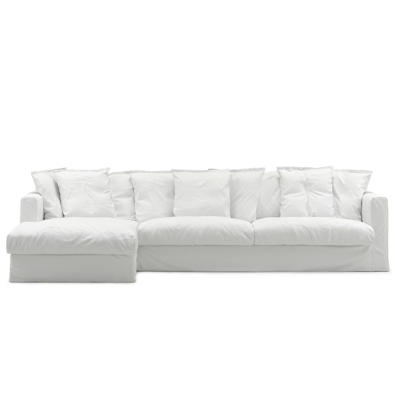 Le Grand Air 3-Seater Sofa Cotton Divan Left, White