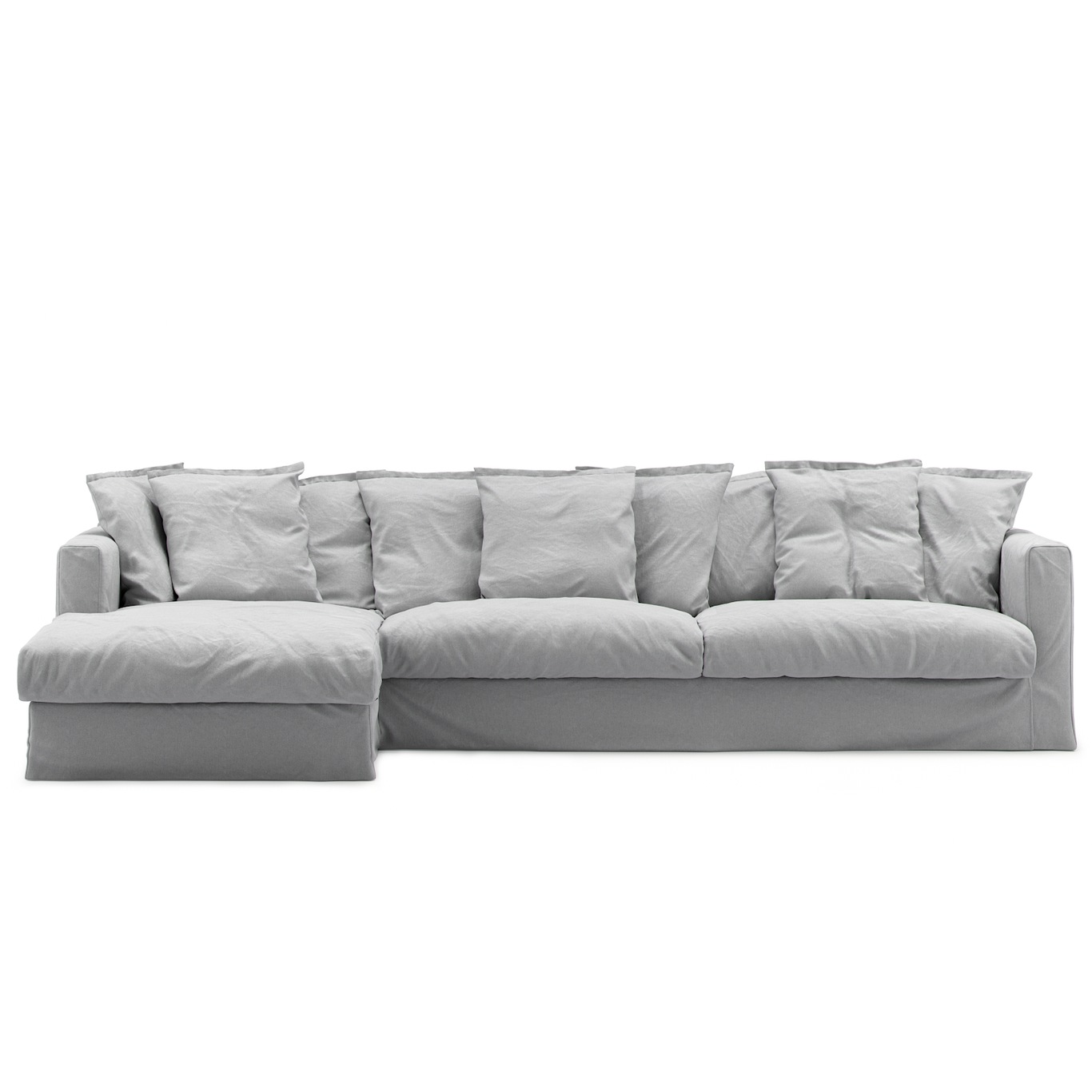 Le Grand Air Sofa 3-Seater Cotton Divan Left, Light Grey