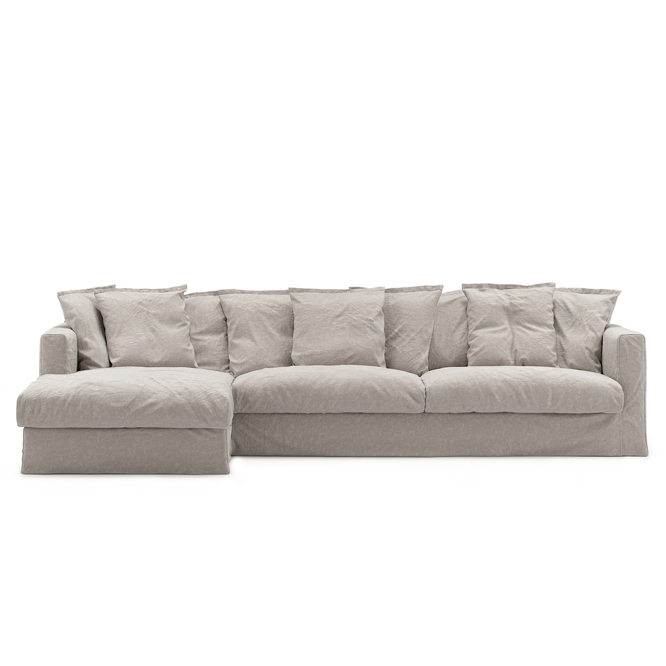 Le Grand Air 3 Seater Sofa Linen Divan Left, Future Grey