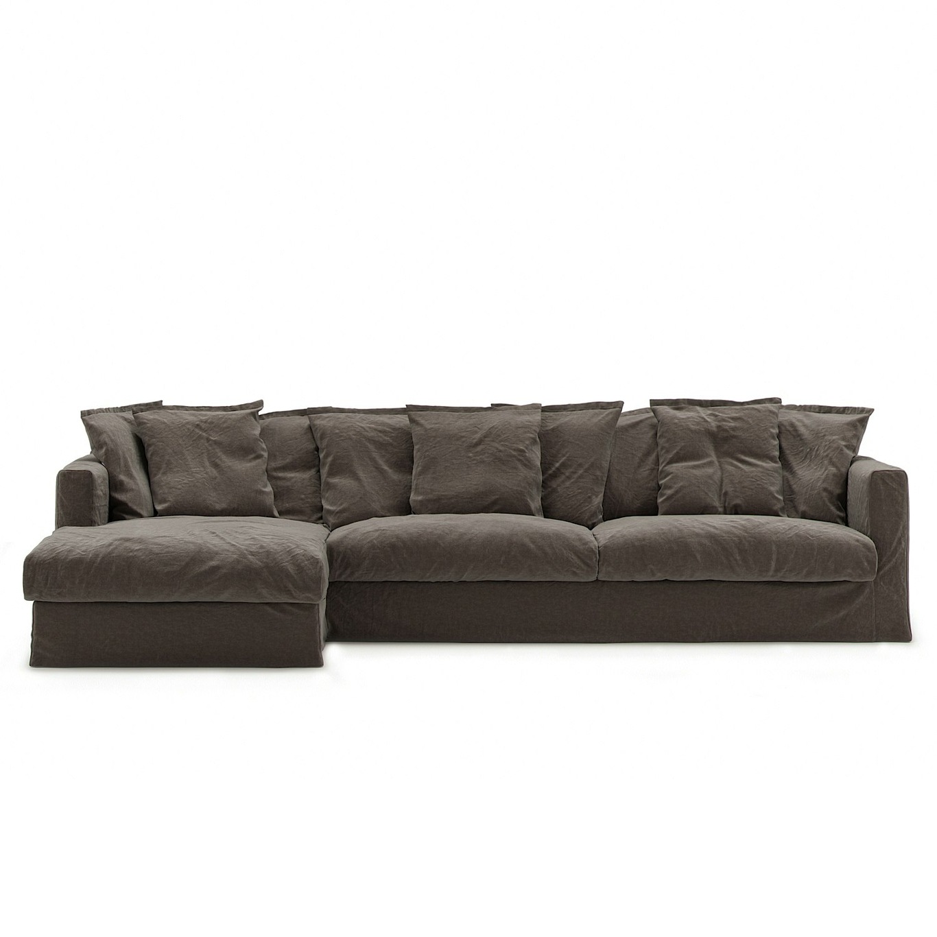 Le Grand Air 3-Seater Sofa Linen Divan Left, Truffle Brown