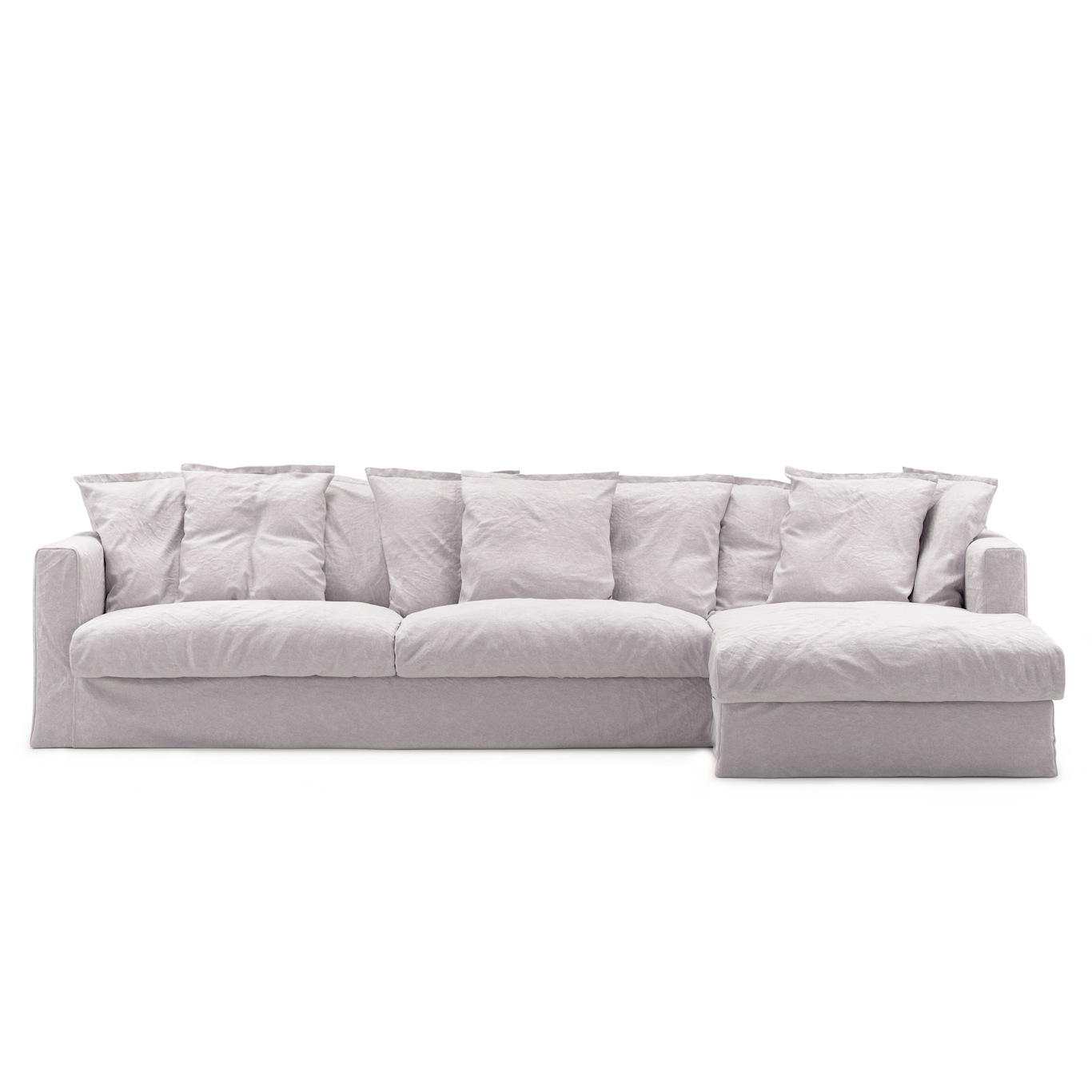 Le Grand Air 3 Seater Sofa Linen Divan Right, Misty Grey