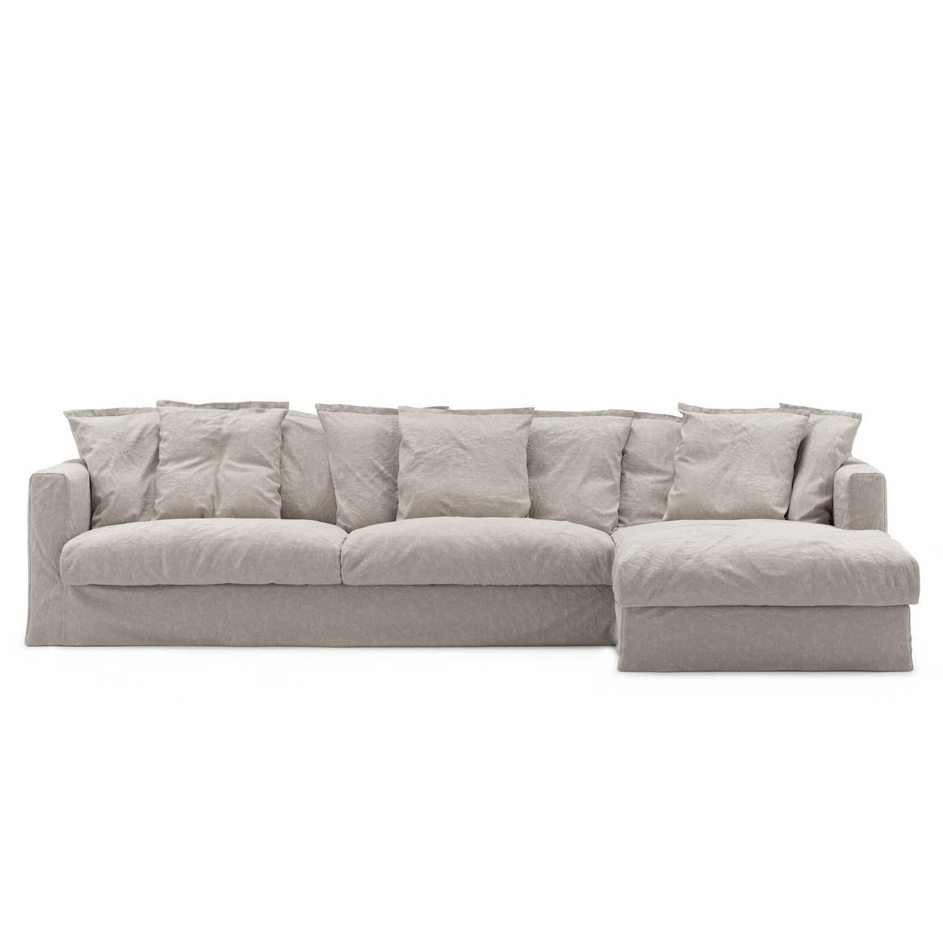 Le Grand Air 3 Seater Sofa Linen Divan Right, Future Grey