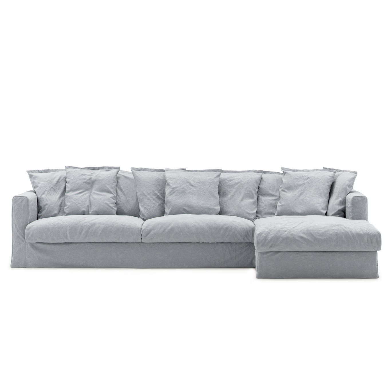 Le Grand Air 3 Seater Sofa Linen Divan Right, Nordic Sky