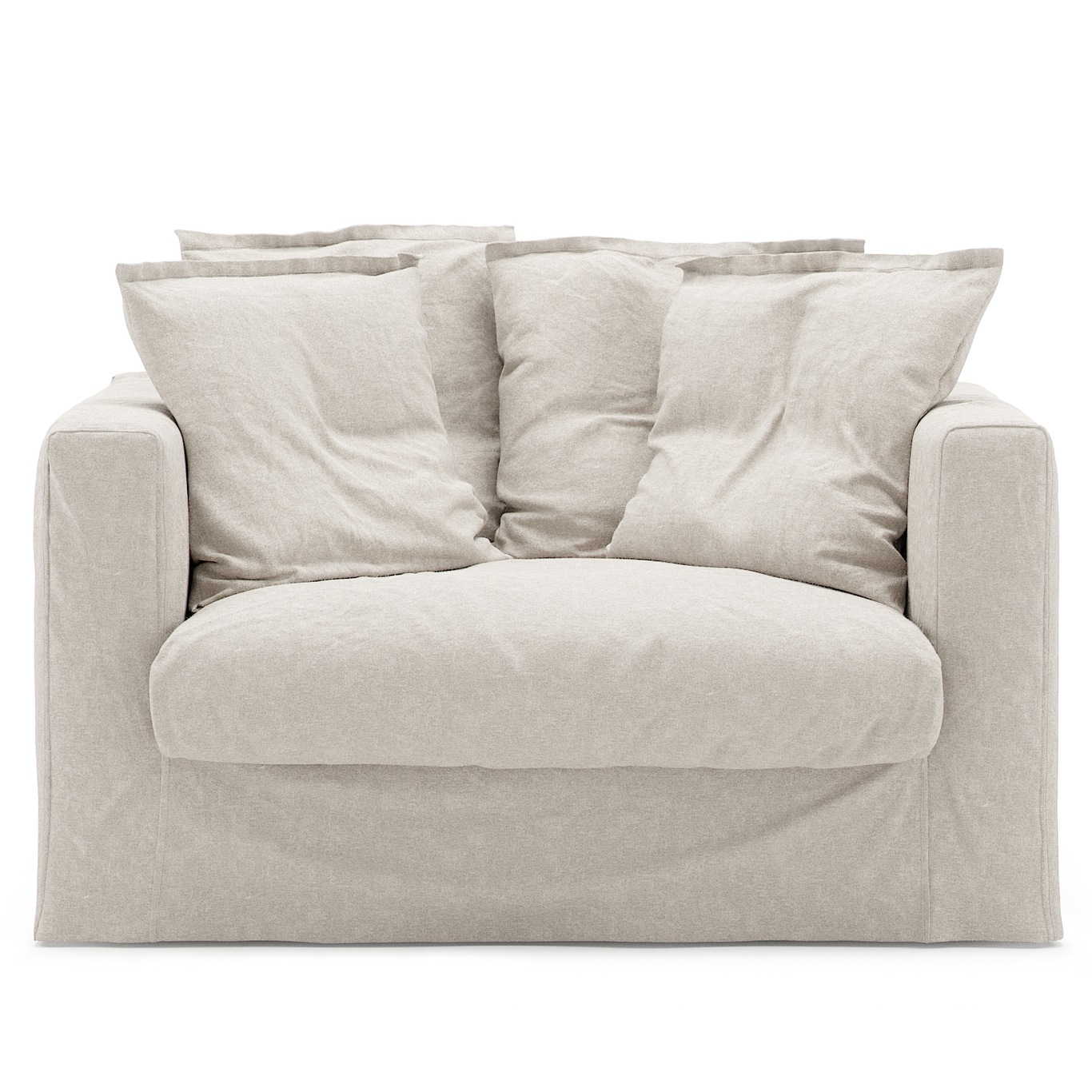 Le Grand Air Loveseat Linen Armchair, Creamy White