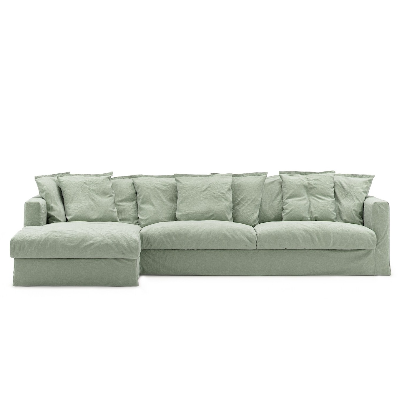 Le Grand Air 3-Seater Sofa Linen Divan Left, Green Pear